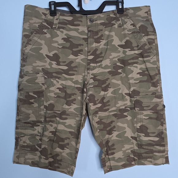 George Other - George‎ Mens Camo Cargo Shorts Size 40 Elastic Waist Cotton Stretch 14" Inseam